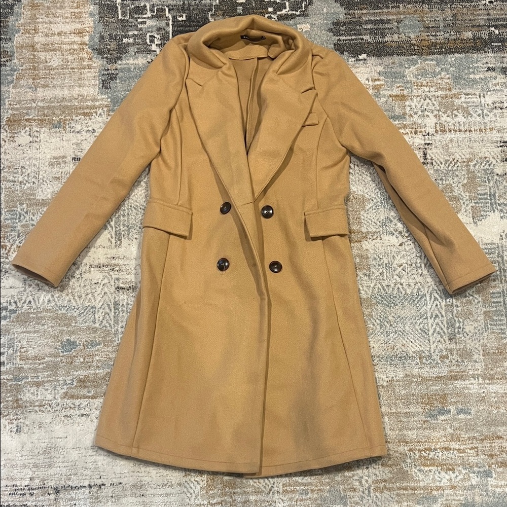 ‼️ Tan Double-Breasted Women's Coat ‼️